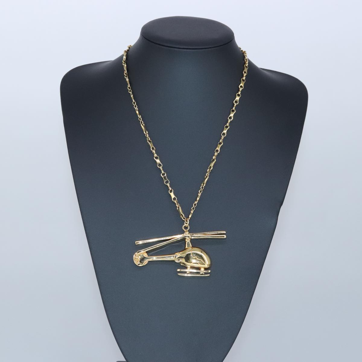 LOUIS VUITTON Helicopter Chain Necklace metal Gold MP0329 LV Auth 87376