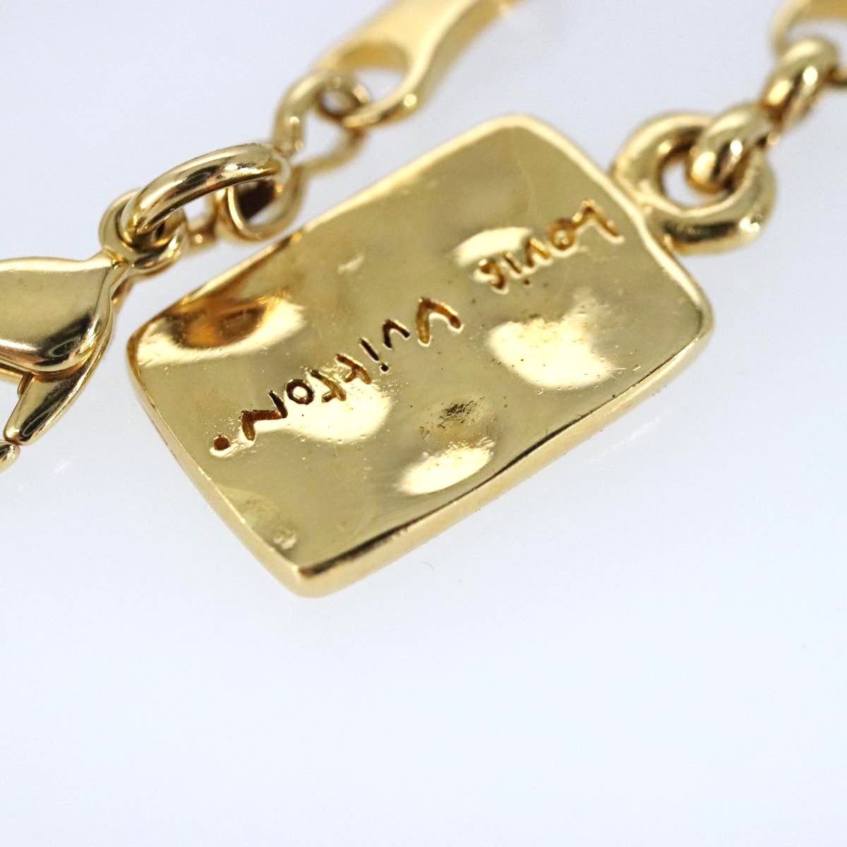 LOUIS VUITTON Helicopter Chain Necklace metal Gold MP0329 LV Auth 87376