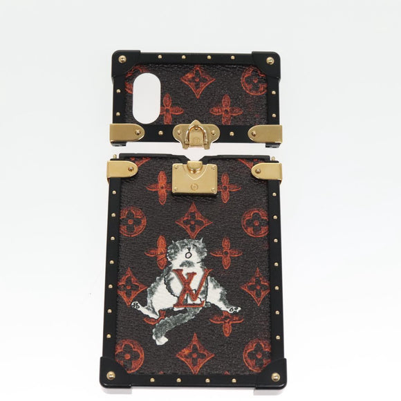 LOUIS VUITTON Transformed Monogram Cat iphone X Eye Trunk M63891 LV Auth 87378