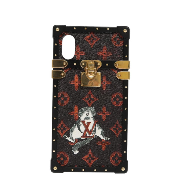 LOUIS VUITTON Transformed Monogram Cat iphone X Eye Trunk M63891 LV Auth 87378