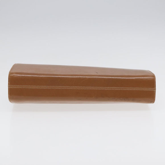 Salvatore Ferragamo Gancini Chain Shoulder Bag Leather Black Gold Auth 87396