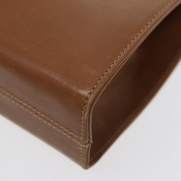 Salvatore Ferragamo Gancini Chain Shoulder Bag Leather Black Gold Auth 87396