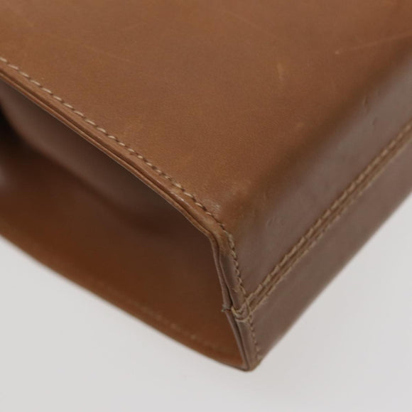 Salvatore Ferragamo Gancini Chain Shoulder Bag Leather Black Gold Auth 87396