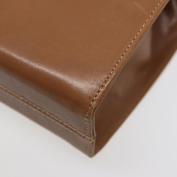 Salvatore Ferragamo Gancini Chain Shoulder Bag Leather Black Gold Auth 87396