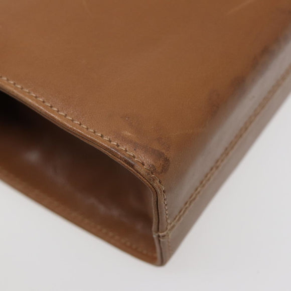 Salvatore Ferragamo Gancini Chain Shoulder Bag Leather Black Gold Auth 87396