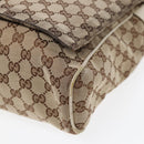 GUCCI GG Canvas Shoulder Bag Beige Silver 146236 Auth 87424-14