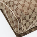 GUCCI GG Canvas Shoulder Bag Beige Silver 146236 Auth 87424-10