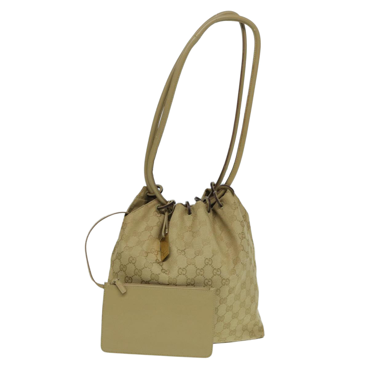 GUCCI GG Canvas Shoulder Bag Beige 90644 Auth 87426