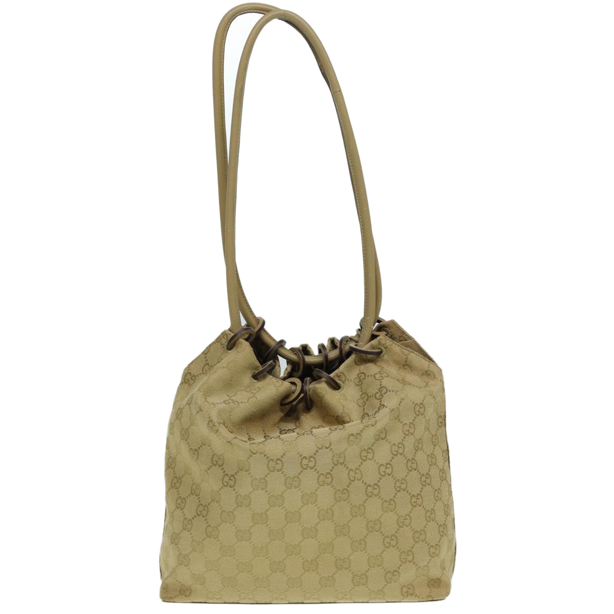 GUCCI GG Canvas Shoulder Bag Beige 90644 Auth 87426