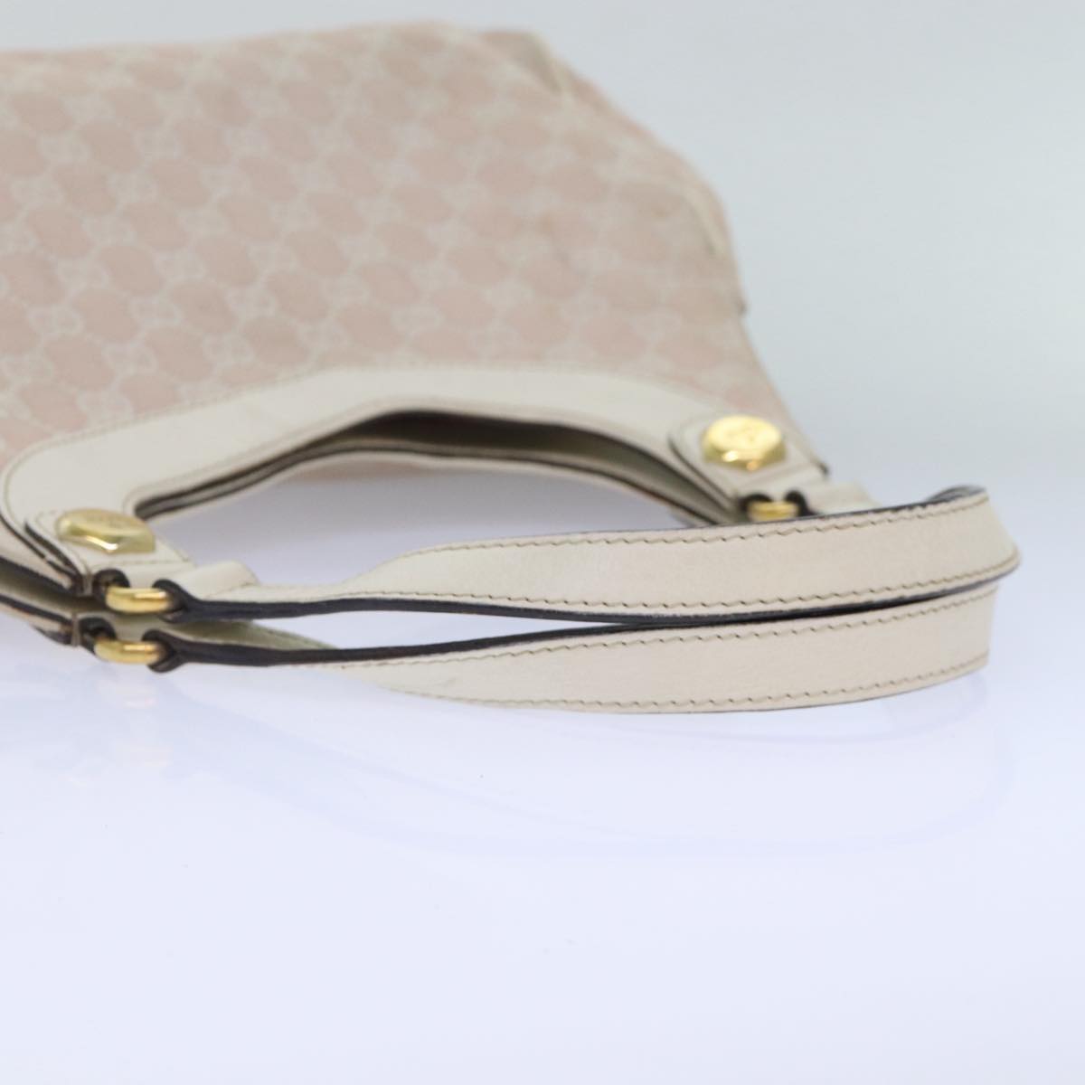 GUCCI GG Canvas Shoulder Bag Pink Gold 154981 Auth 87427