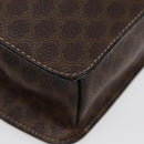 CELINE Macadam Canvas Hand Bag PVC Leather Brown Gold Auth 87429-15