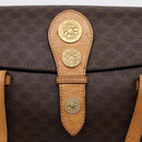 CELINE Macadam Canvas Hand Bag PVC Leather Brown Gold Auth 87429-18