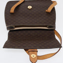 CELINE Macadam Canvas Hand Bag PVC Leather Brown Gold Auth 87429-19