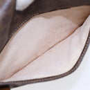 CELINE Macadam Canvas Hand Bag PVC Leather Brown Gold Auth 87429-23