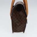 CELINE Macadam Canvas Hand Bag PVC Leather Brown Gold Auth 87429-4