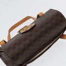 CELINE Macadam Canvas Hand Bag PVC Leather Brown Gold Auth 87429-6