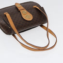 CELINE Macadam Canvas Hand Bag PVC Leather Brown Gold Auth 87429-7