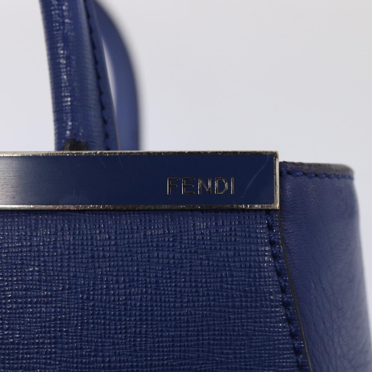 FENDI To joule Hand Bag Leather 2way Blue Auth 87435