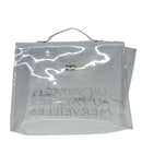 HERMES Vinyl Kelly Hand Bag Vinyl Clear Auth 87450-2