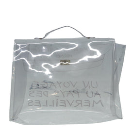 HERMES Vinyl Kelly Hand Bag Vinyl Clear Auth 87450 - 0