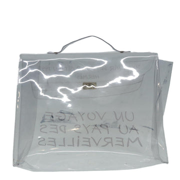 HERMES Vinyl Kelly Hand Bag Vinyl Clear Auth 87450 - 0