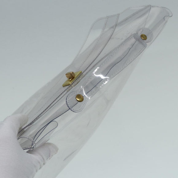 HERMES Vinyl Kelly Hand Bag Vinyl Clear Auth 87450