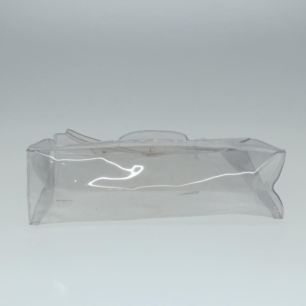 HERMES Vinyl Kelly Hand Bag Vinyl Clear Auth 87450