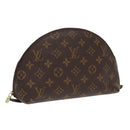 LOUIS VUITTON Monogram Trousse Demi Ronde Cosmetic Pouch M47520 LV Auth 87465-1