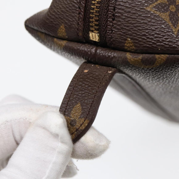 LOUIS VUITTON Monogram Trousse Demi Ronde Cosmetic Pouch M47520 LV Auth 87465