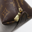 LOUIS VUITTON Monogram Trousse Demi Ronde Cosmetic Pouch M47520 LV Auth 87465-9