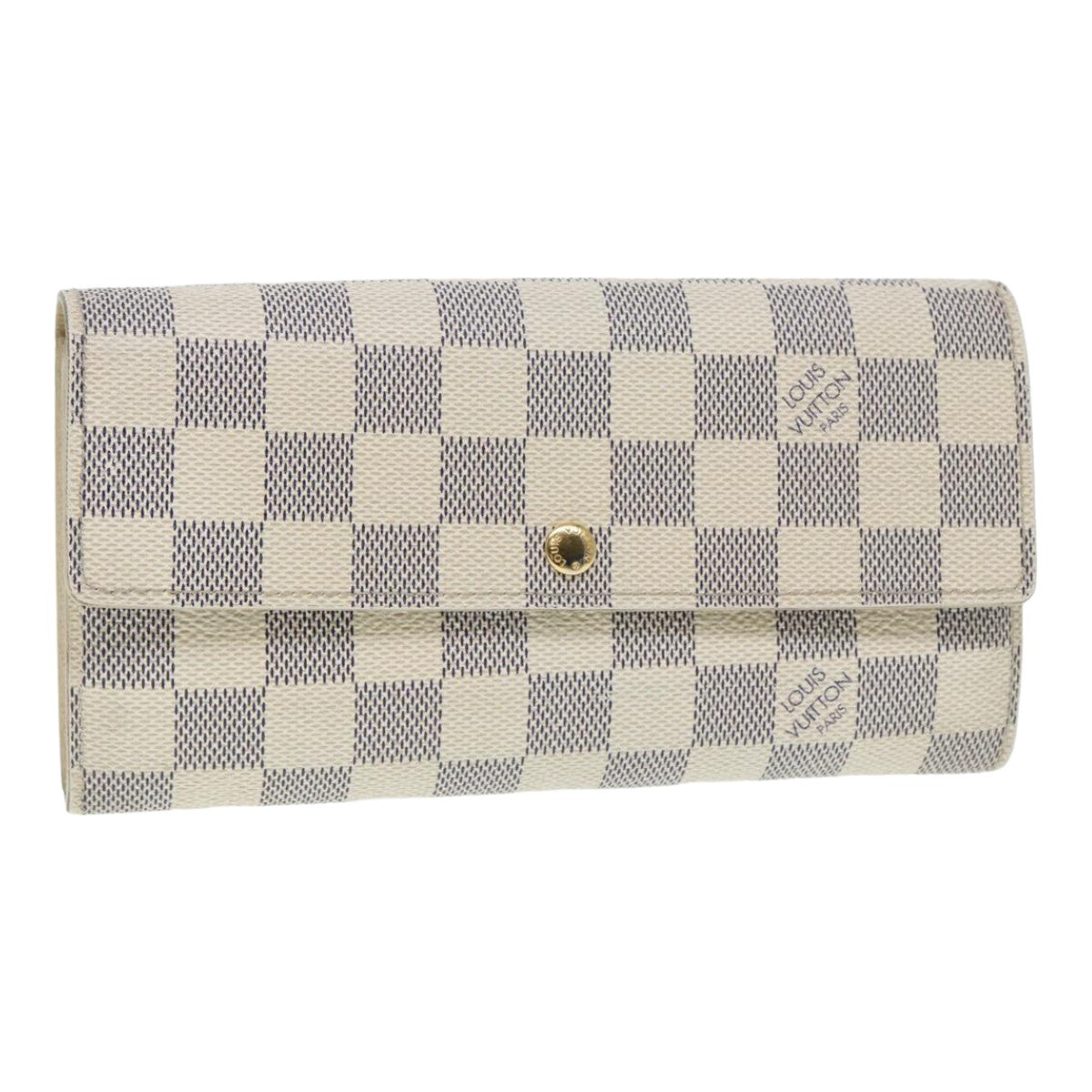 LOUIS VUITTON Damier Azur Portefeuille Sarah Long Wallet N63208 LV Auth 87471