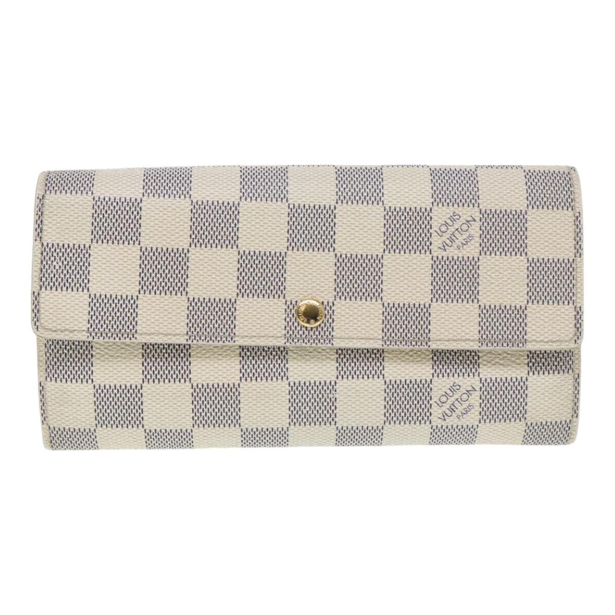 LOUIS VUITTON Damier Azur Portefeuille Sarah Long Wallet N63208 LV Auth 87471