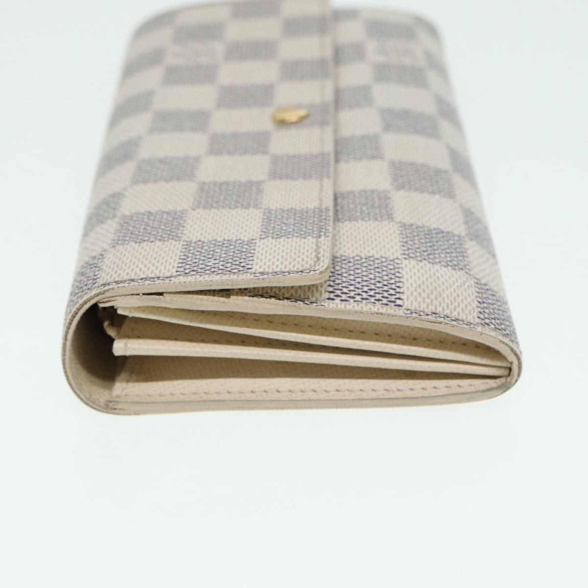 LOUIS VUITTON Damier Azur Portefeuille Sarah Long Wallet N63208 LV Auth 87471