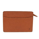 LOUIS VUITTON Epi Pochette Homme Clutch Handtasche Braun Zipangu Gold M52528 Auth 87493-13