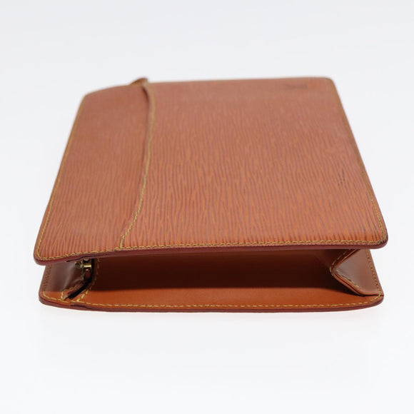 LOUIS VUITTON Epi Pochette Homme Clutch Handtasche Braun Zipangu Gold M52528 Auth 87493
