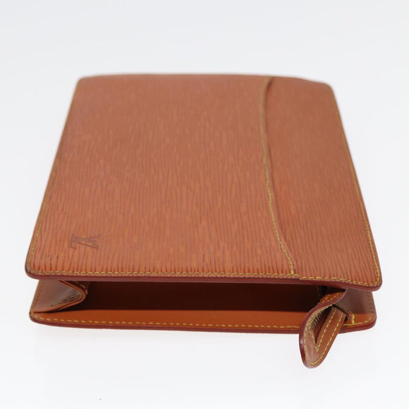 LOUIS VUITTON Epi Pochette Homme Clutch Handtasche Braun Zipangu Gold M52528 Auth 87493