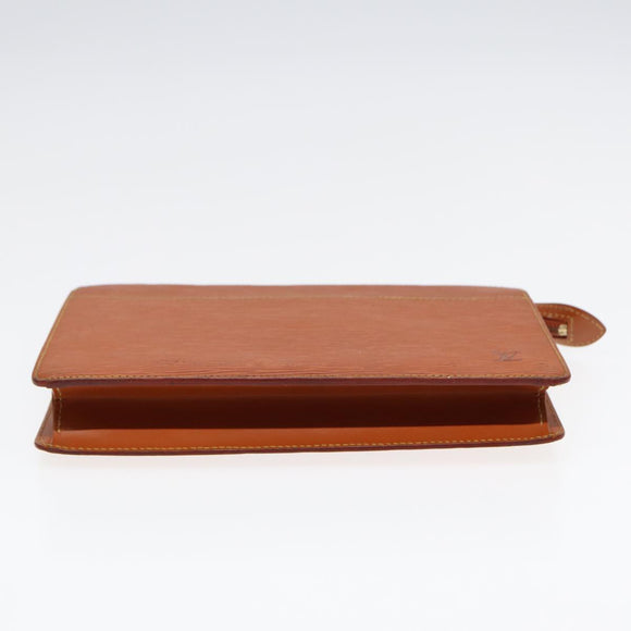 LOUIS VUITTON Epi Pochette Homme Clutch Handtasche Braun Zipangu Gold M52528 Auth 87493