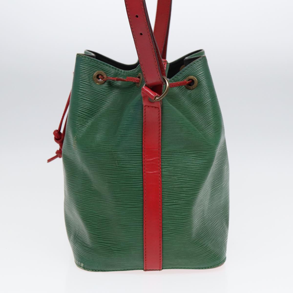 LOUIS VUITTON Epi Petit Noe Shoulder Bag Bicolor Green Red M44147 LV Auth 87503