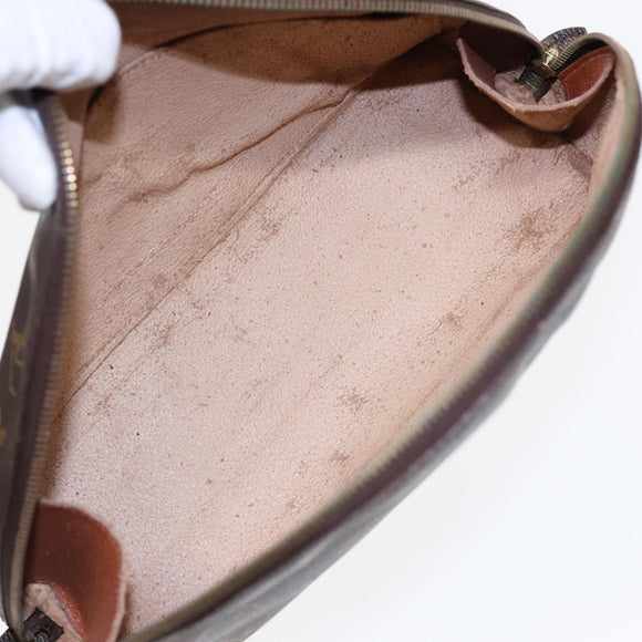 LOUIS VUITTON Monogram Trousse Demi Ronde Cosmetic Pouch M47520 LV Auth 87547