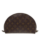 LOUIS VUITTON Monogram Trousse Demi Ronde Cosmetic Pouch M47520 LV Auth 87547-2