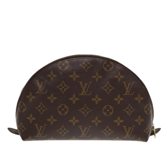 LOUIS VUITTON Monogram Trousse Demi Ronde Cosmetic Pouch M47520 LV Auth 87547