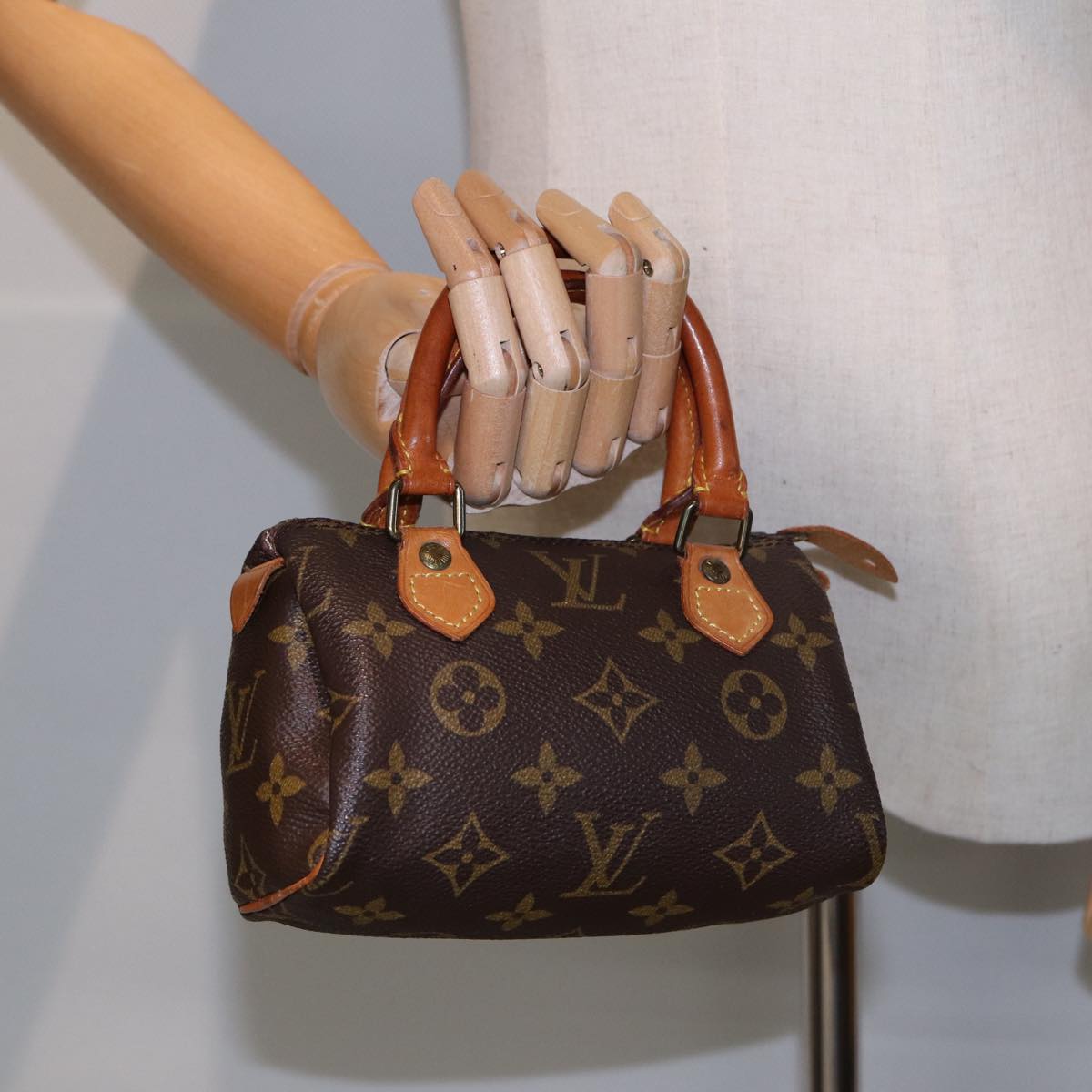 LOUIS VUITTON Monogram Mini Speedy Hand Bag M41534 LV Auth 87550