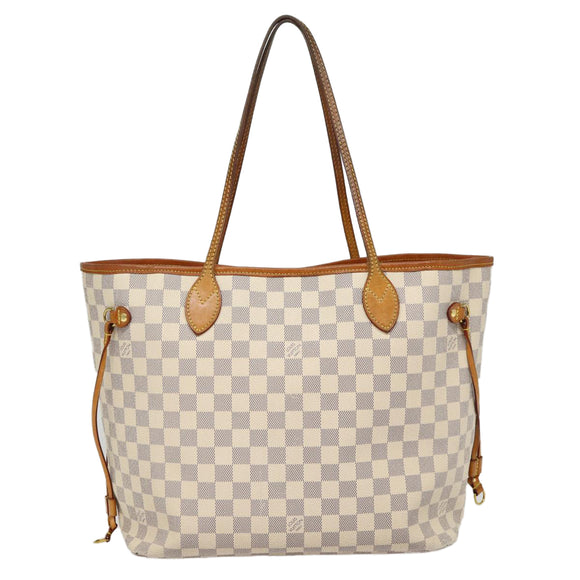 LOUIS VUITTON Damier Azur Neverfull MM Tote Bag N41605 LV Auth 87566