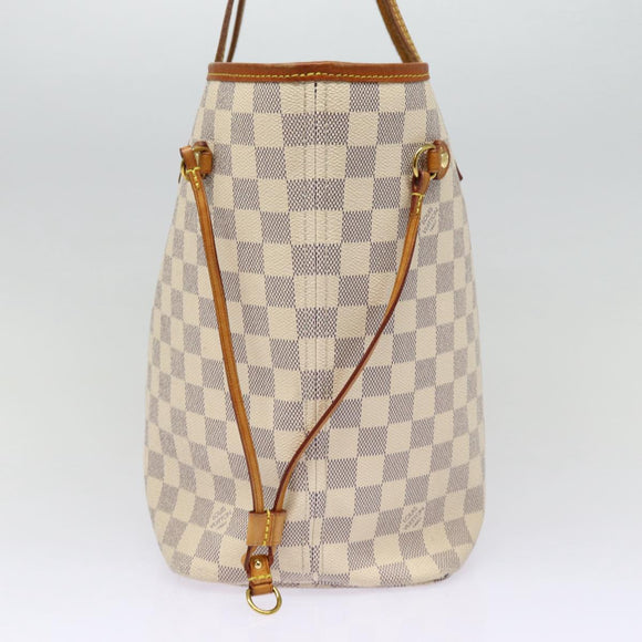 LOUIS VUITTON Damier Azur Neverfull MM Tote Bag N41605 LV Auth 87566