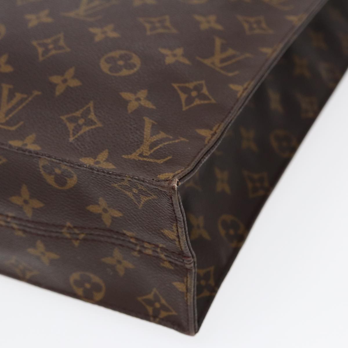 LOUIS VUITTON Monogram Sac Plat Hand Bag M51140 LV Auth 87571