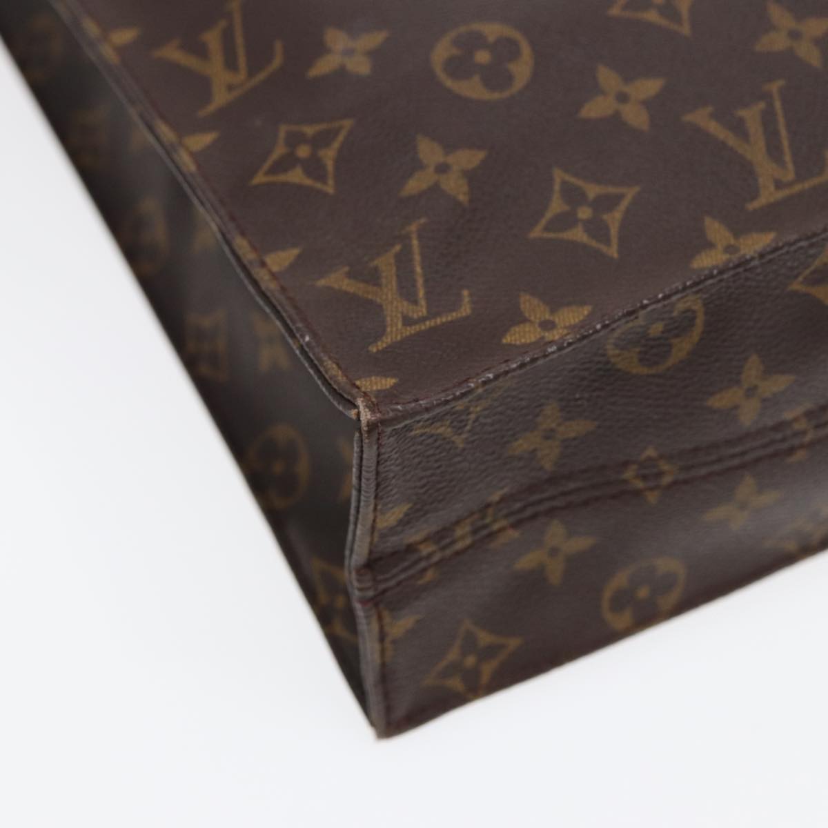 LOUIS VUITTON Monogram Sac Plat Hand Bag M51140 LV Auth 87571