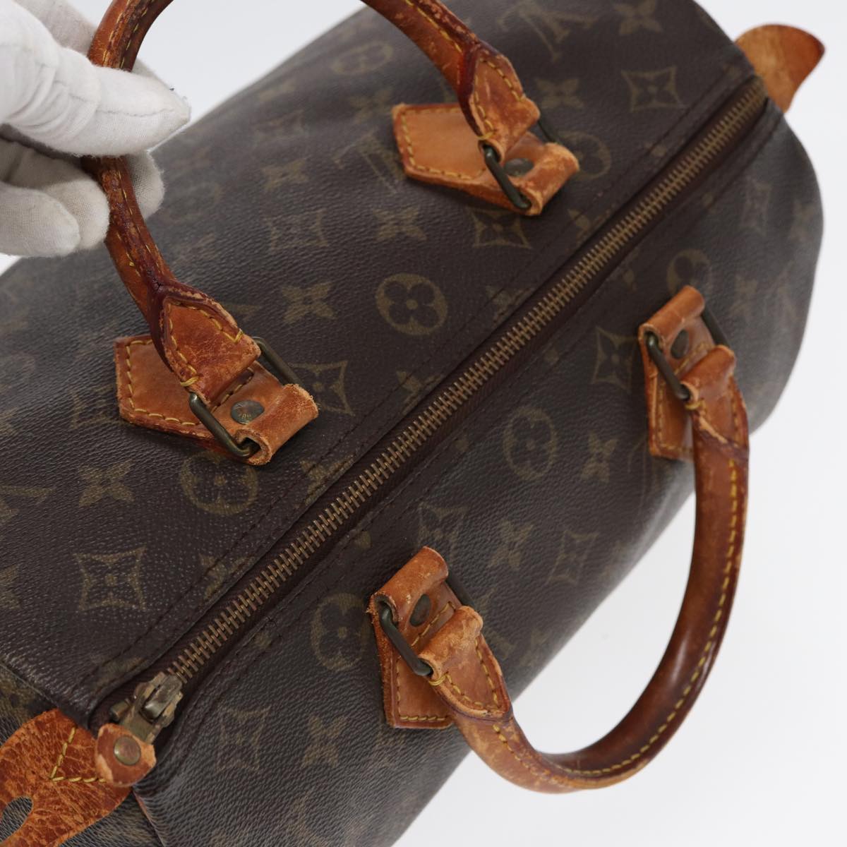 LOUIS VUITTON Monogram Speedy 30 Hand Bag M41526 LV Auth 87576