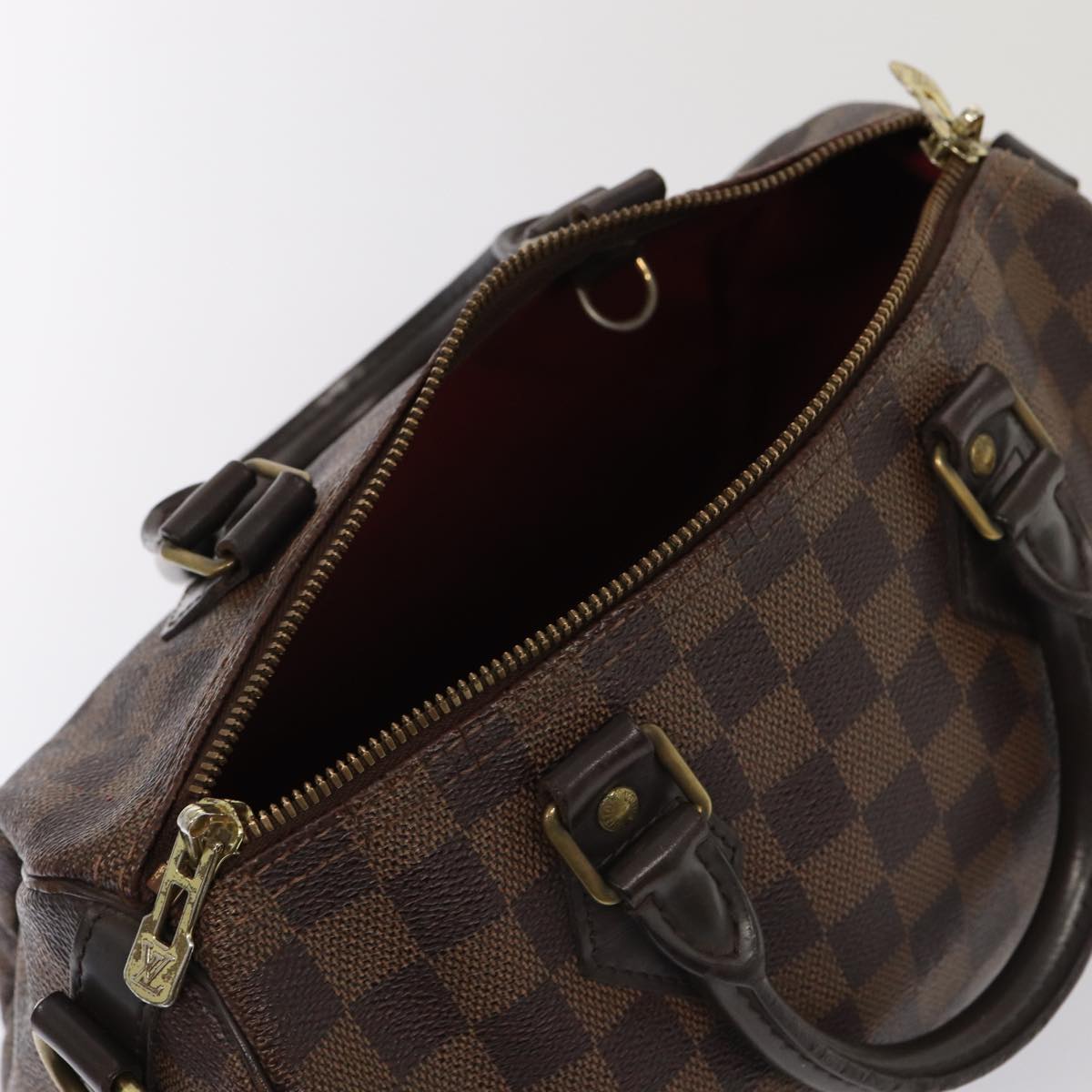 LOUIS VUITTON Damier Ebene Speedy Bandouliere 25 Hand Bag N41368 LV Auth 87581