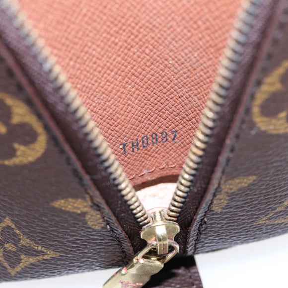 LOUIS VUITTON Monogram Trousse Demi Ronde Kosmetiktasche M47520 LV Auth 87600