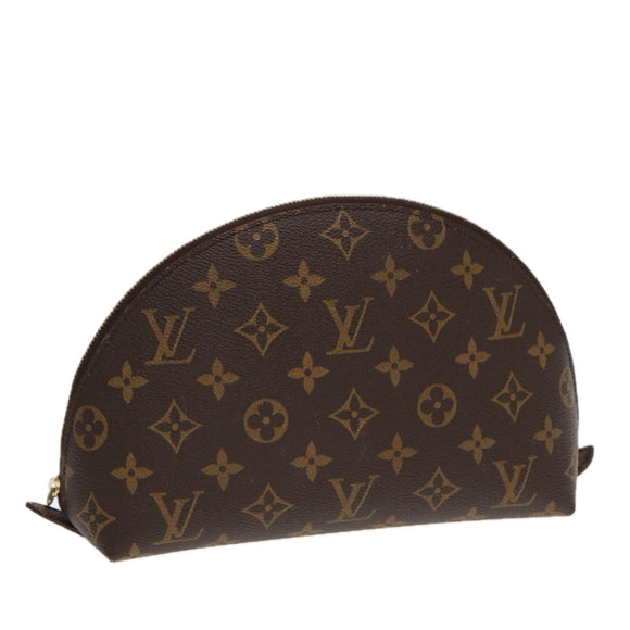 LOUIS VUITTON Monogram Trousse Demi Ronde Kosmetiktasche M47520 LV Auth 87600
